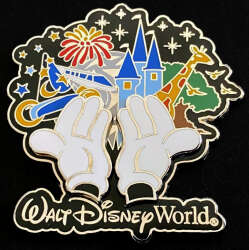 4 Park Icons Mickey Hands 3D Pin