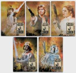 Set of 5 - Luke, Leia, Darth Vader, Boba Fett, Han Solo