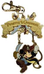 Pirates of the Caribbean Logo and Pirate Mickey Dangle Medal