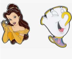 71170 - Hot Topic - Disney - Belle & Chip Pin Set - Loungefly alternate image