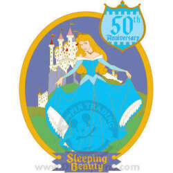 71210 - Sleeping Beauty 50th Anniversary - Aurora (blue dress) in front of castle - Disneyland Resort alternate image