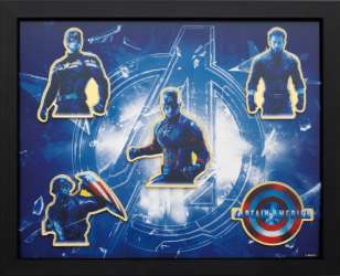 Captain America Framed Pin Set