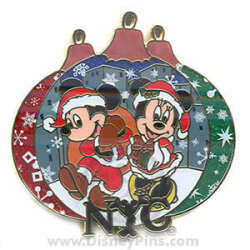Click to view the Ornament Pin - Santa Mickey and Mrs. Claus Minnie in NYC details