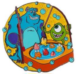 Board Game Free-D Pin Series - Fishing Game - Mike and Sulley - HKDL