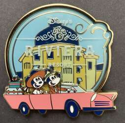 Mickey and Minnie in Pink Convertible Car