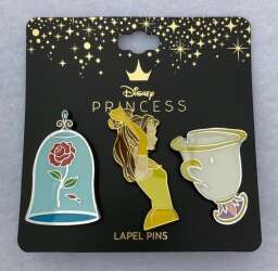 72557 - Bioworld - Beauty and the Beast 3 pin set - Belle - Disney Licensed alternate image