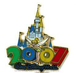 '2007 Dated Year Pins - Cinderella Castle - Tinker Bell - WDW'