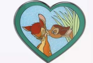 72608 - Hot Topic - Disney Animal Couples Mystery Collection - Bambi and Faline in a teal heart - Loungefly alternate image