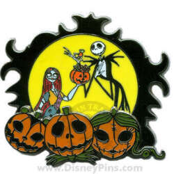 Jack and Sally with pumpkins