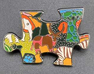 'Animal Kingdom Mural Puzzle Mystery Collection - Middle Left Piece — Ankole-Watusi Cattle - WDW'