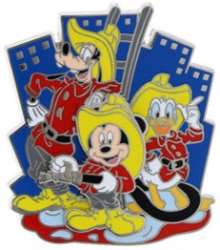 Vintage Mickey, Donald, and Goofy Firefighters