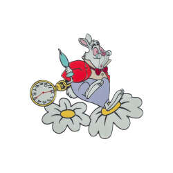 'Alice in Wonderland - White Rabbit on Daisies - DLP'