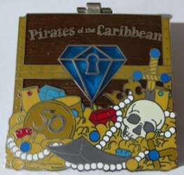 Hinged Treasure Chest Blue Gem