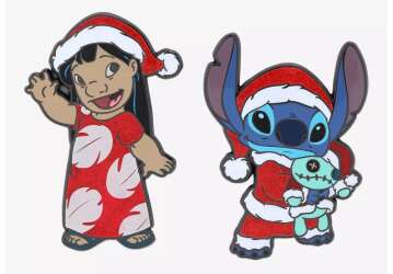 'FiGPiN - Lilo &amp; Stitch - Lilo #1548 &amp; Stitch #1549 Holiday - FGP'