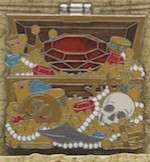Hinged Treasure Chest Large Red Jewel COMPLETER