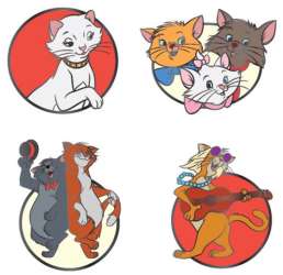 75547 - BoxLunch - Disney - Aristocats Circles Pin Set - Loungefly alternate image