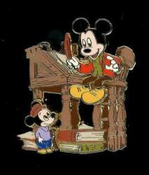 'Mickey's Christmas Carol Framed Set - Mickey and Morty at Desk - MLT'