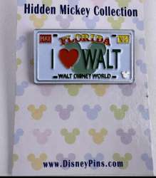 76839 - 2007 Hidden Mickey - Florida License Plates - I heart Walt - Walt Disney World alternate image