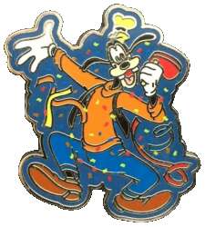 'Walt Disney World 35th Anniversary - Celebrating 35 Magical Years Starter Lanyard Set - Goofy with Confetti and Noisemaker ONLY - WDW'