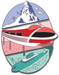 79609 - Attraction Anniversaries - D23-Exclusive Matterhorn Bobsleds, Disneyland Monorail, Submarine Voyage 65th Anniversary Set - Full Set - Disney Fan Club alternate image