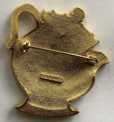 'Beauty and the Beast - Mrs. Potts Clasp Brooch with Rhinestones - DLIC'