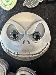 7707 - The Nightmare Before Christmas - Jack Skellington Jeweled Sculpted Pewter Face with alternate image