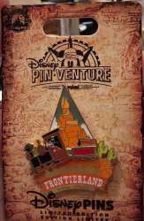 81166 - Disney Pin’venture Collection - Jumbo Compass: Frontierland Train Slider - Disneyland Resort alternate image