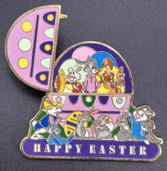Happy Easter Hinged Egg full of Rabbits