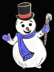 Snowman with Candy Cane