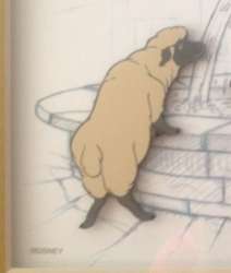 Belle with Sheep at Fountain Framed Sketch Set - Left Sheep - WDW