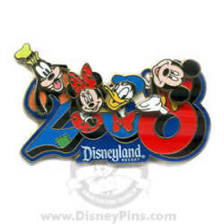 '2008 Dated Year Pins - Disneyland - Goofy, Minnie, Donald, and Mickey Swivel - DLR'