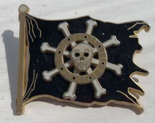 Pirate Skull Flag with Spinning Wheel