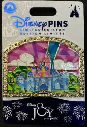 83702 - D23 Expo 2024: Joy In Our Parks Collection - Stained Glass Castle Windows — Sleeping Beauty Castle - Disney Store US alternate image