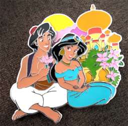 Aladdin - Aladdin and Jasmine sitting in front of Agrabah Palace - MLT