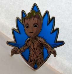 84077 - D23 Expo 2024 - Baby Groot on Blue Guardians of the Galaxy Crest - Disney Fan Club alternate image