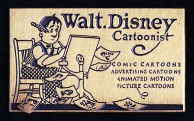 Walt Disney Cartoonist - Walt's Business Card