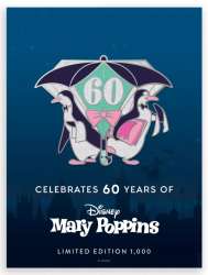 84891 - Mary Poppins 60th Anniversary - Glitter Penguins & Parrot Umbrella Logo - Disney Fan Club alternate image