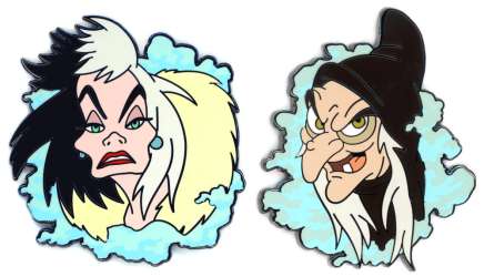 Cruella de Vil and the Old Hag in Puffs of Blue Smoke