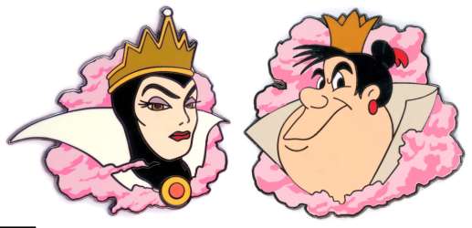 The Evil Queen and the Queen of Hearts in Puffs of Pink Smoke