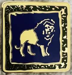 Square Dark Blue and Dark Green Lion (Enamel Version)