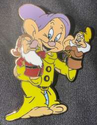 Dopey with hand Puppets of Happy and Grumpy