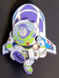 Buzz with rocket and ANDY on foot