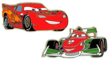 'Cars 2 - Lightning McQueen and Francesco Bernoulli 2 Pin Set - DSUK'