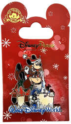 Mickey and Reindeer flying over castle