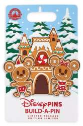 Build-a-Pin: 2nd Generation - Gingerbread Mickey &amp; Minnie with Fantasyland Castle Base Set — Full Set - MLT