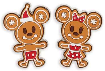 Build-a-Pin: 2nd Generation - Gingerbread Mickey &amp; Minnie with Fantasyland Castle Base Set — Full Set - MLT