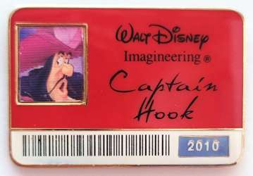 2010 Lenticular Cast I.D. Badge - Captain Hook - WDI
