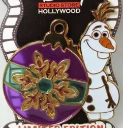 19540 - Christmas Stained Glass - Olaf Purple Christmas Ornament - Disney Studio Store Hollywood / Soda Fountain alternate image