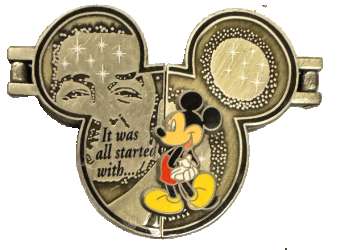 “It was all started with…” hinged pins - Mickey - It Was All Started With - Gold with White Text - MLT