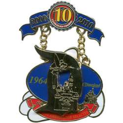 'Disney Pin Trading 10th Anniversary: Decade of Magical Trades - Magical Milestones 1964 - First Disneyland Resort Ambassador - DLR'